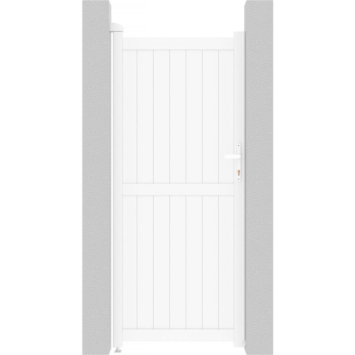 Habitat et Jardin Portillon aluminium  Lola  - 101.2 x 180.9 cm - Blanc