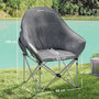 Voir la diapositive 3 : OUTSUNNY Chaise de camping pliante rembourrée revêtement toucher daim grand confort rangements sac inclus gris