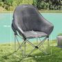 Voir la diapositive 3 : OUTSUNNY Chaise de camping pliante rembourrée revêtement toucher daim grand confort rangements sac inclus gris