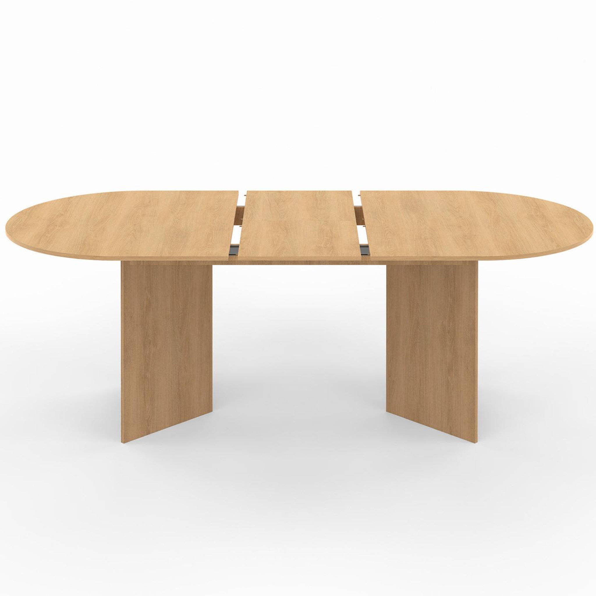 Voir la diapositive 3 : ID MARKET Table à manger extensible ovale marthe 6 -10 personnes bois façon hêtre 160-200 cm