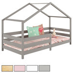 IDIMEX Lit cabane RENA 90 x 200 cm, en pin massif. Coloris disponibles : Marron, Blanc