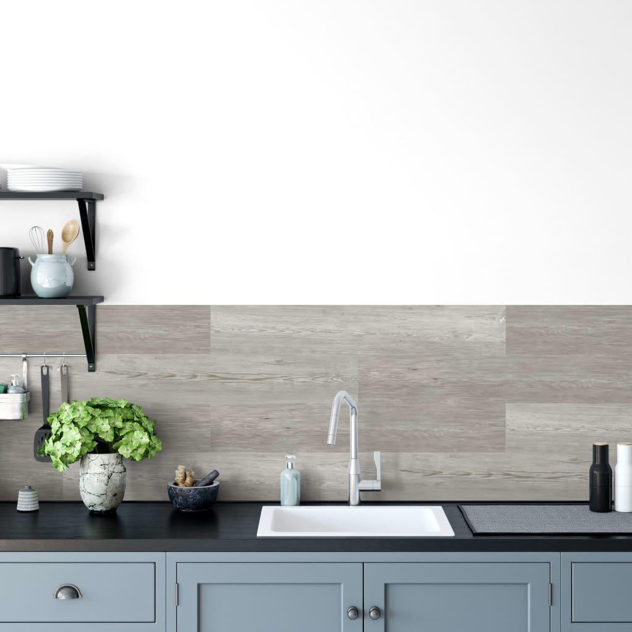 Voir la diapositive 1 : Grosfillex Grosfillex Carreau de revetement mural 15 pcs 15x90cm Chene gris clair