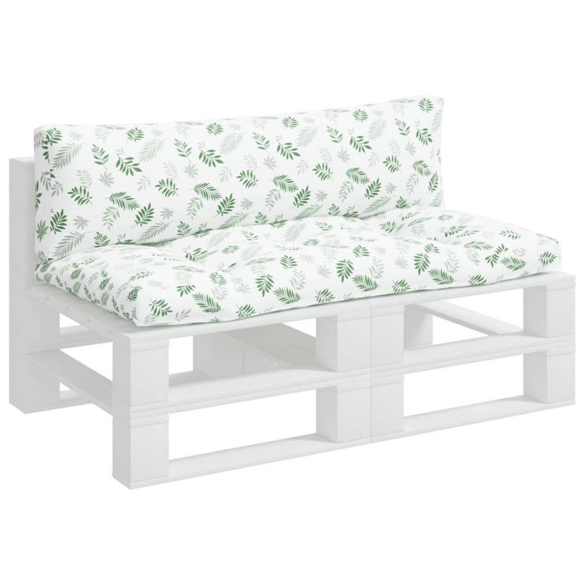 VIDAXL Coussins de palette lot de 2 motif de feuilles tissu Oxford