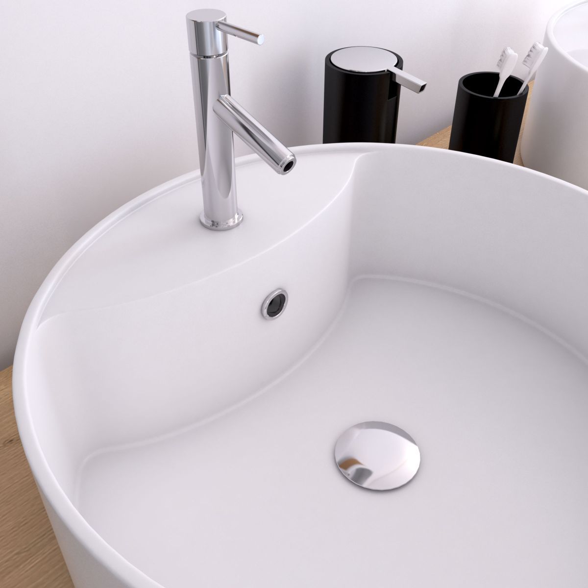 Aurlane Vasque en céramique ronde Dark fjord