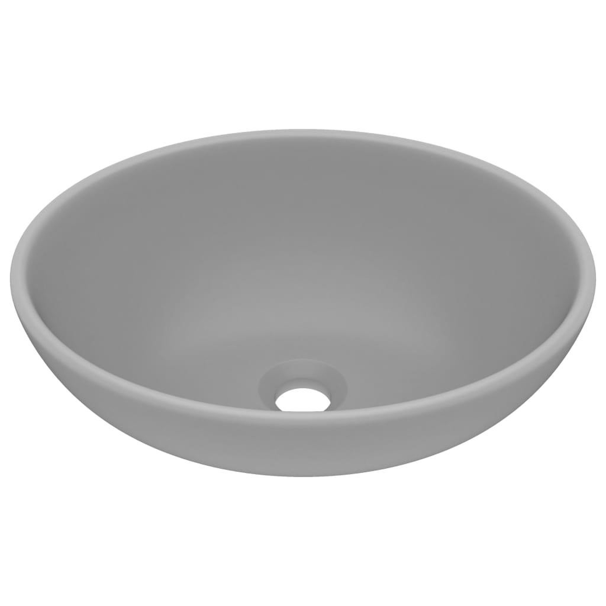 Voir la diapositive 2 : VIDAXL Lavabo ovale de luxe Gris clair mat 40x33 cm Ceramique