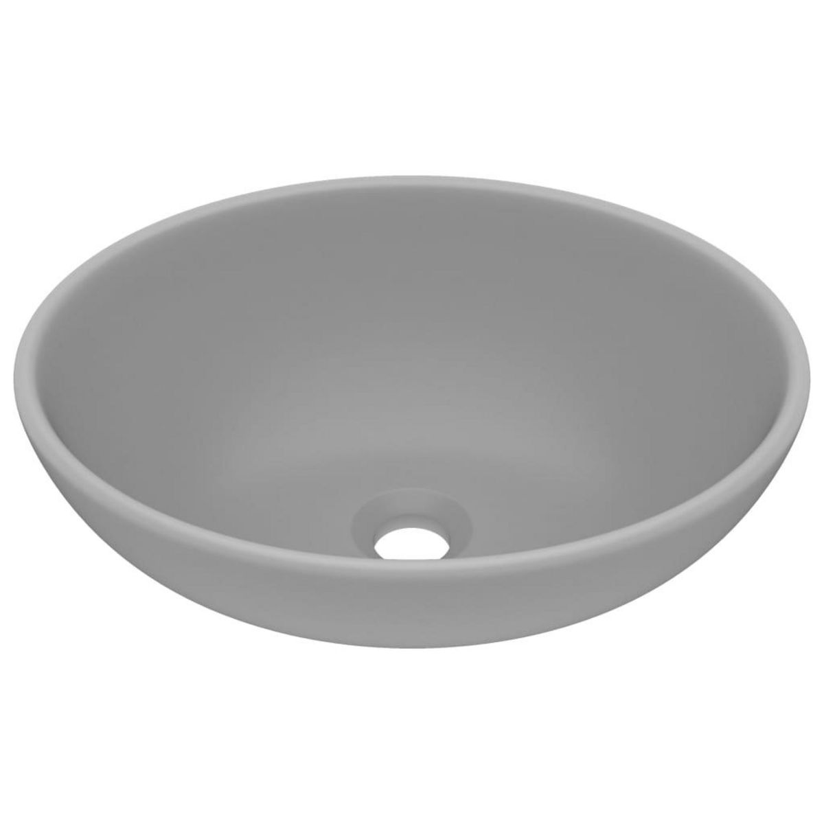VIDAXL Lavabo ovale de luxe Gris clair mat 40x33 cm Ceramique