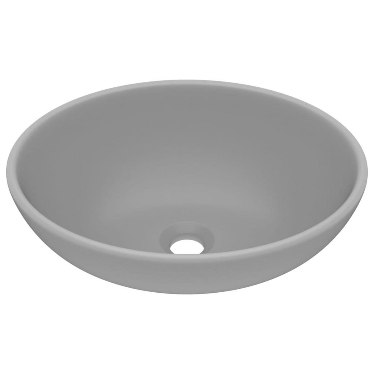 VIDAXL Lavabo ovale de luxe Gris clair mat 40x33 cm Ceramique
