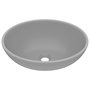 Voir la diapositive 2 : VIDAXL Lavabo ovale de luxe Gris clair mat 40x33 cm Ceramique