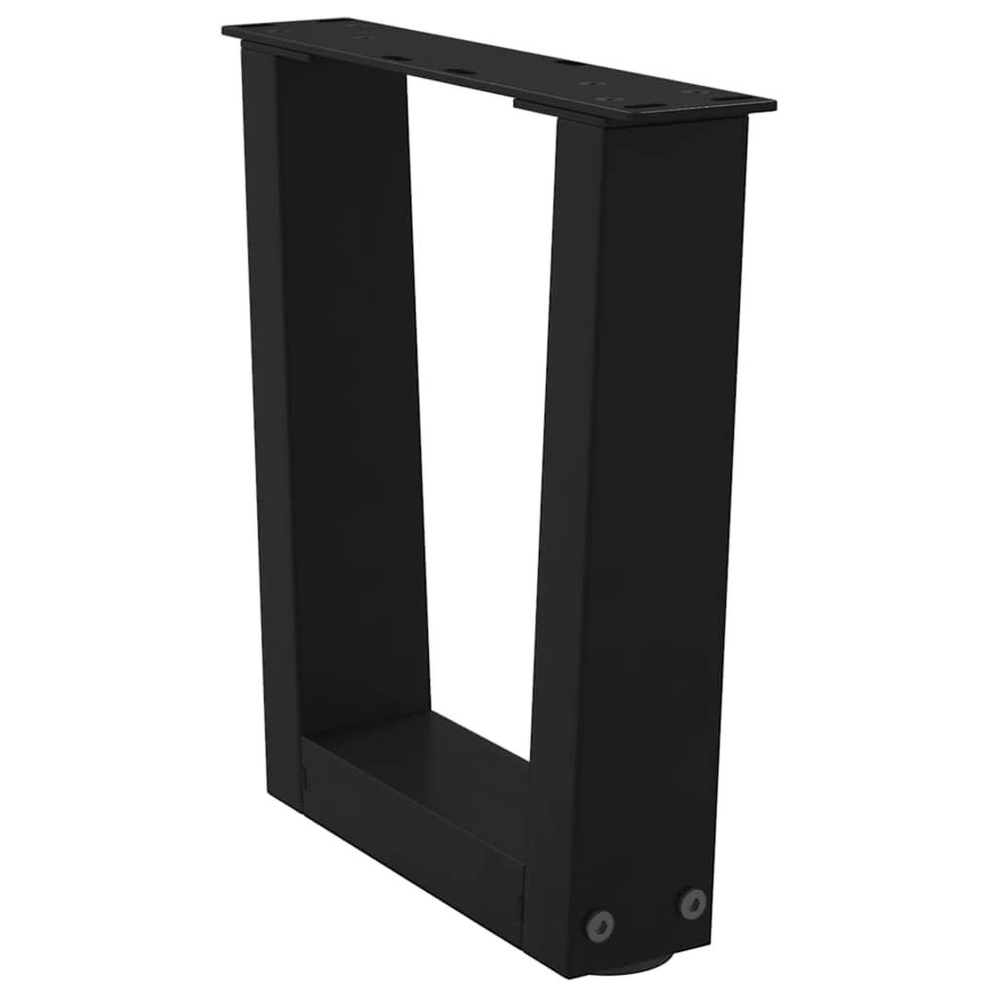 Voir la diapositive 4 : VIDAXL Pieds de table a manger forme V 2 pcs noir 30x(30-31,3)cm acier