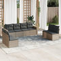 Voir la diapositive 1 : VIDAXL Salon de jardin 9 pcs avec coussins gris resine tressee