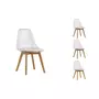 CONCEPT USINE Lot de 4 chaises transparentes blanc CELINE