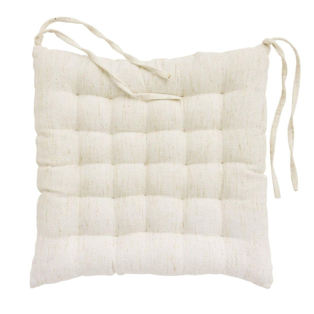 Paris Prix Galette de Chaise Effet Lin Tissé  Nando  38x38cm Naturel