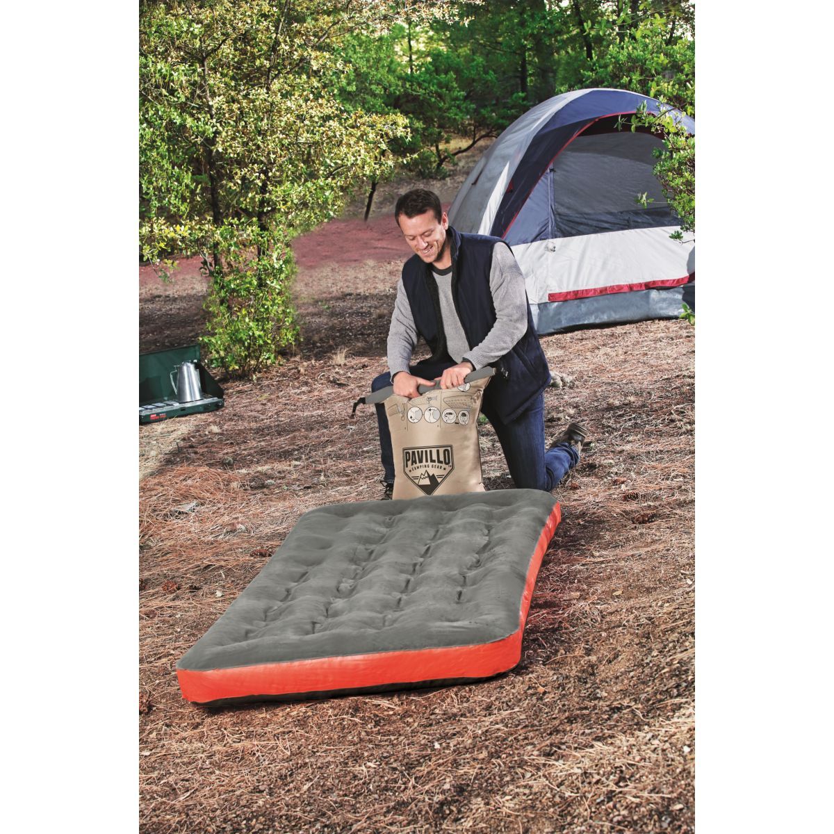 BESTWAY Matelas gonflable camping Pavillo&trade; 1 place orange - 188 x 99 x 22 cm 