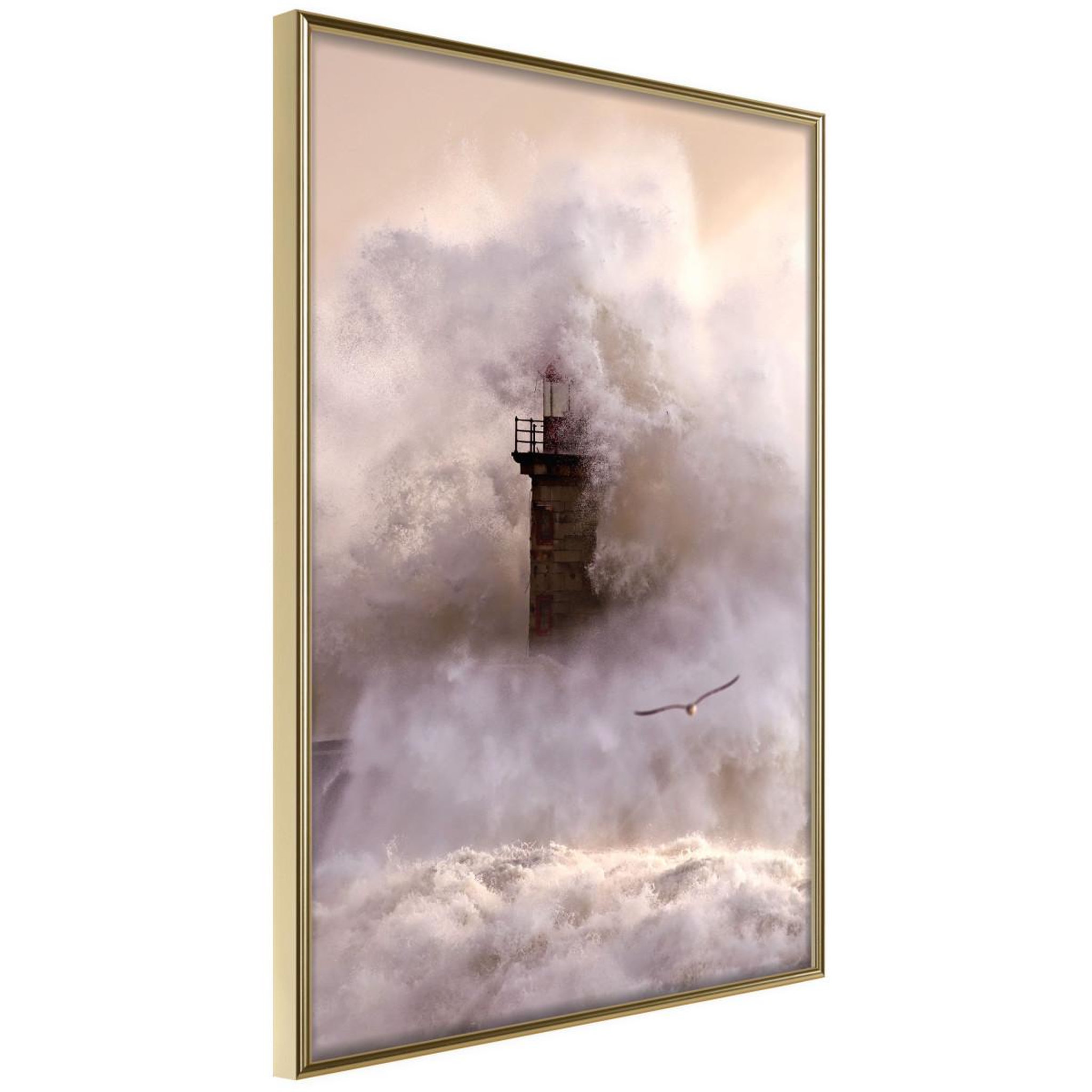 Paris Prix Affiche Murale Encadrée  Lighthouse During a Storm
