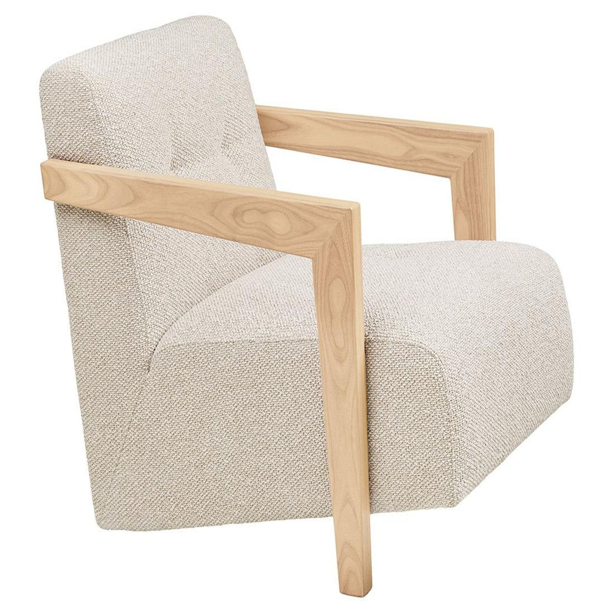 LISA DESIGN Lola - fauteuil en tissu texturé - accoudoirs en chêne massif fsc  100%