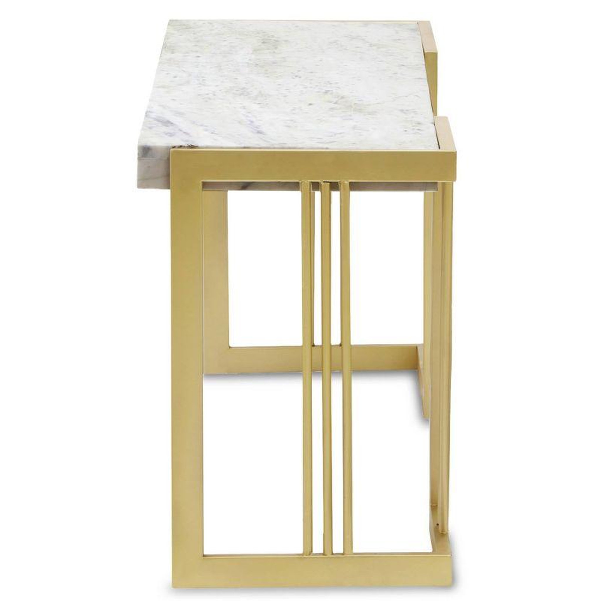Voir la diapositive 2 : Paris Prix Meuble TV en Marbre Design  Cary  140cm Blanc