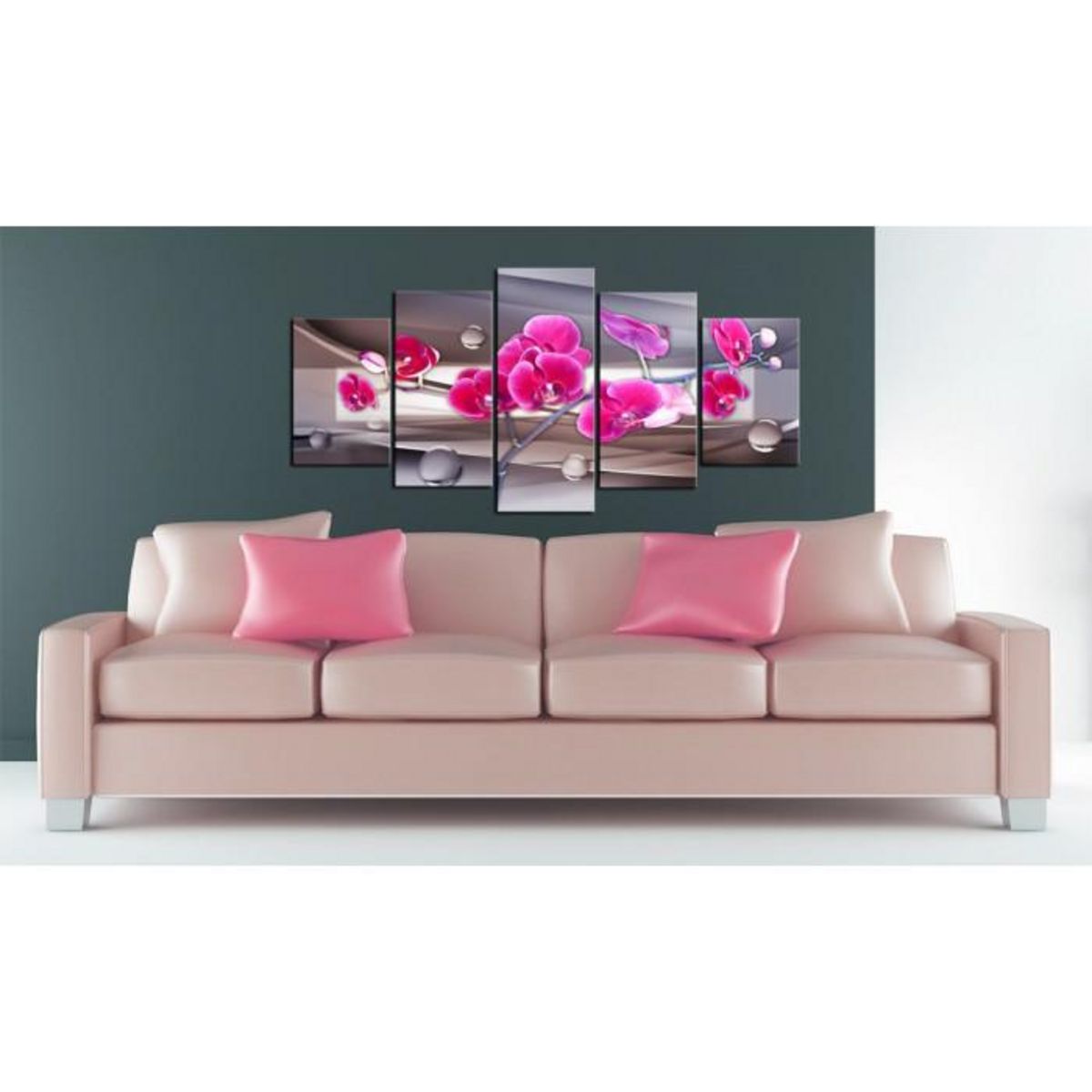 Paris Prix Tableau Imprimé  Orchidée sur un Fond Sobre  100x200cm