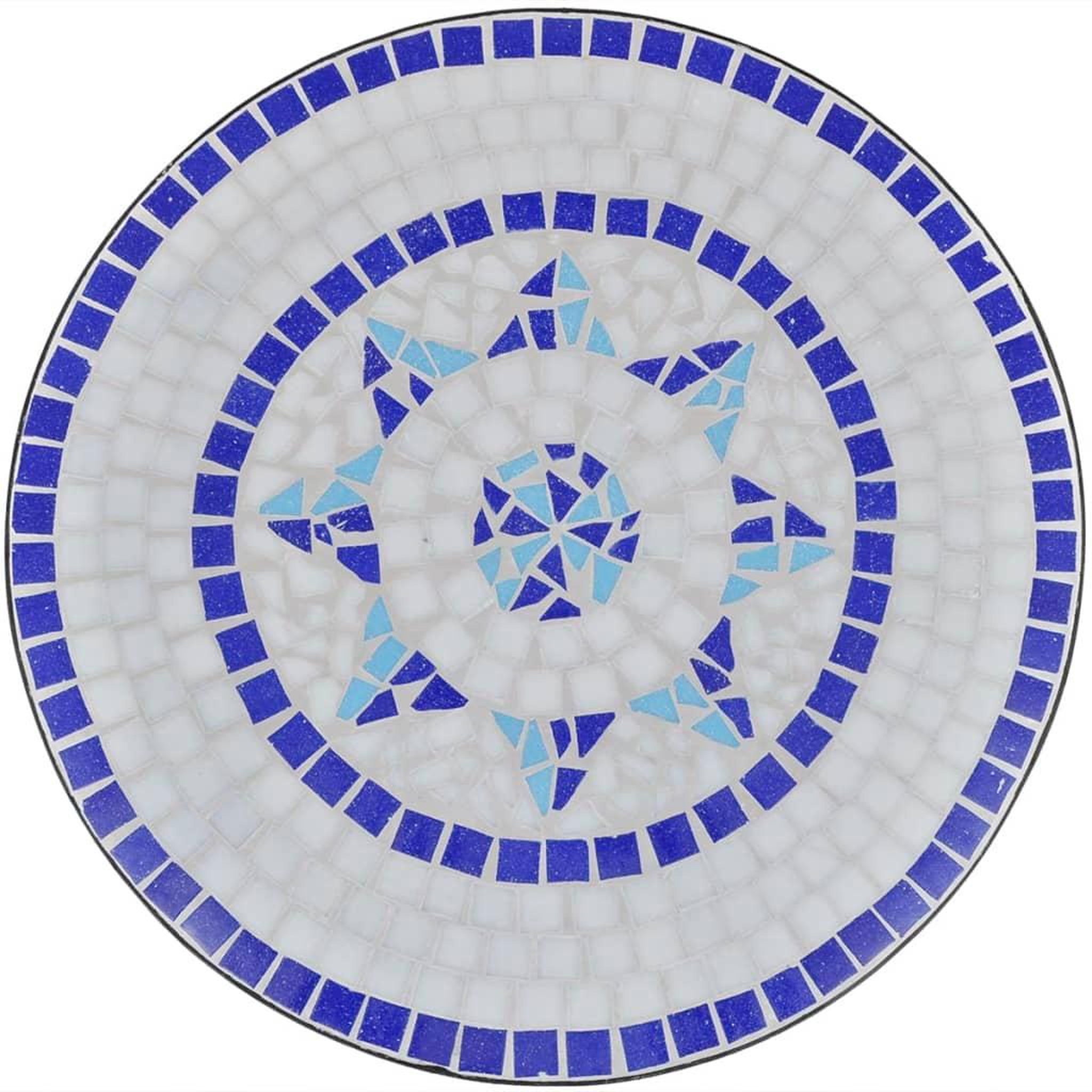 Voir la diapositive 3 : VIDAXL Table de bistro Bleu et blanc 60 cm Mosaïque