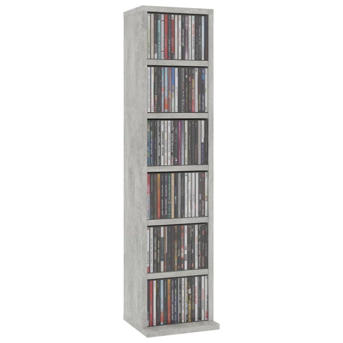 VIDAXL Armoire a CD Gris beton 21x20x88 cm Bois d'ingenierie