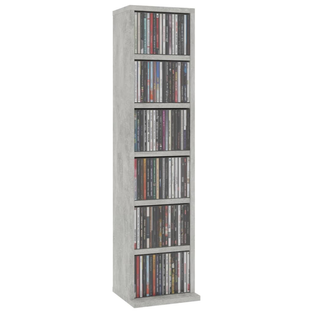 VIDAXL Armoire a CD Gris beton 21x20x88 cm Bois d'ingenierie