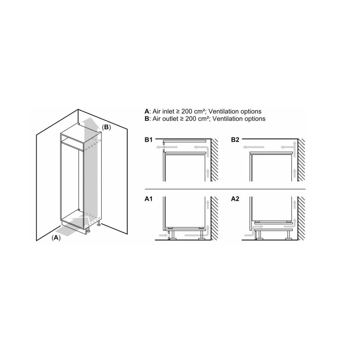 Siemens Réfrigérateur 1 porte intégrable à glissière 54.1cm 280l - KI82LNSE0