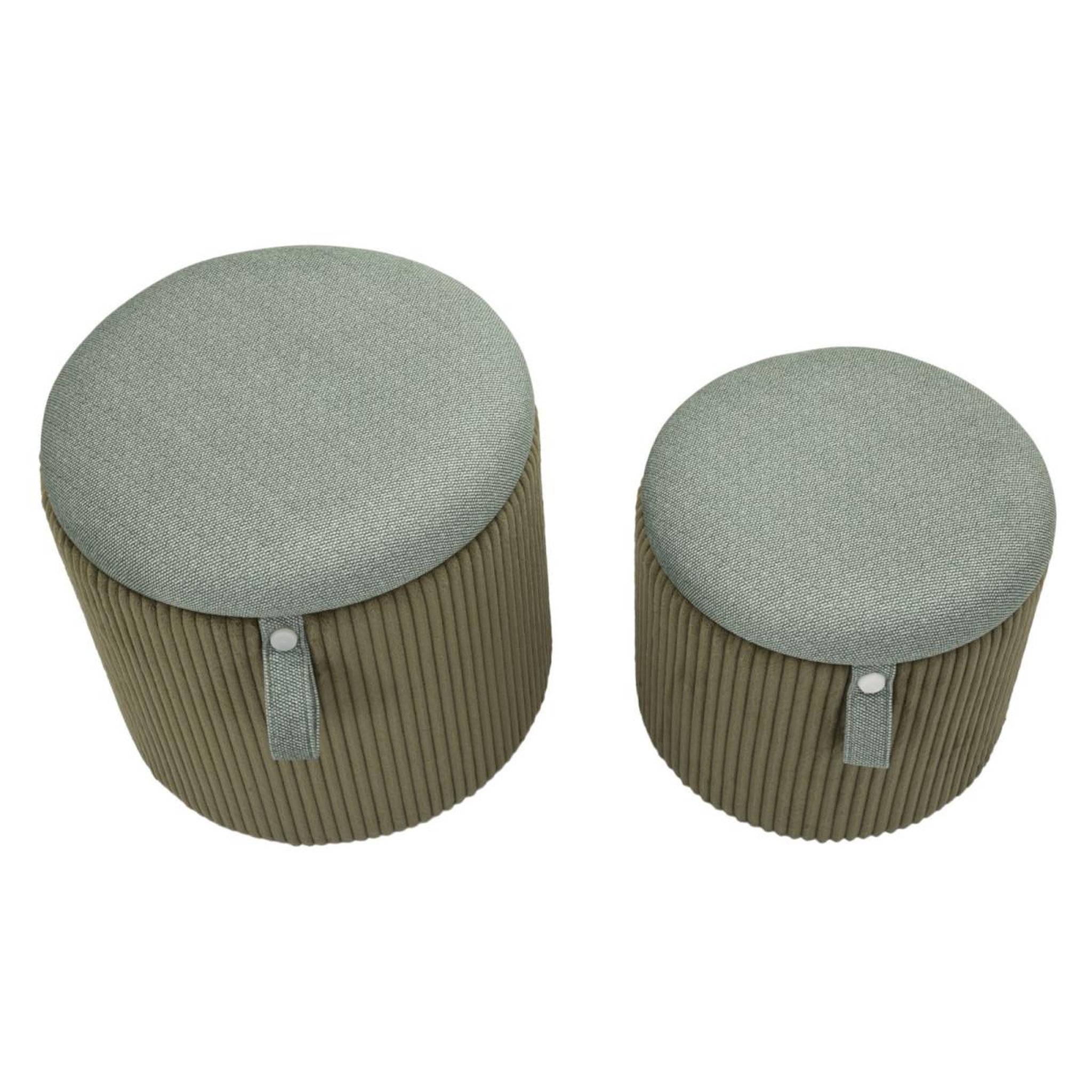 Voir la diapositive 2 : Paris Prix Lot de 2 poufs coffres  bolzano  38cm vert