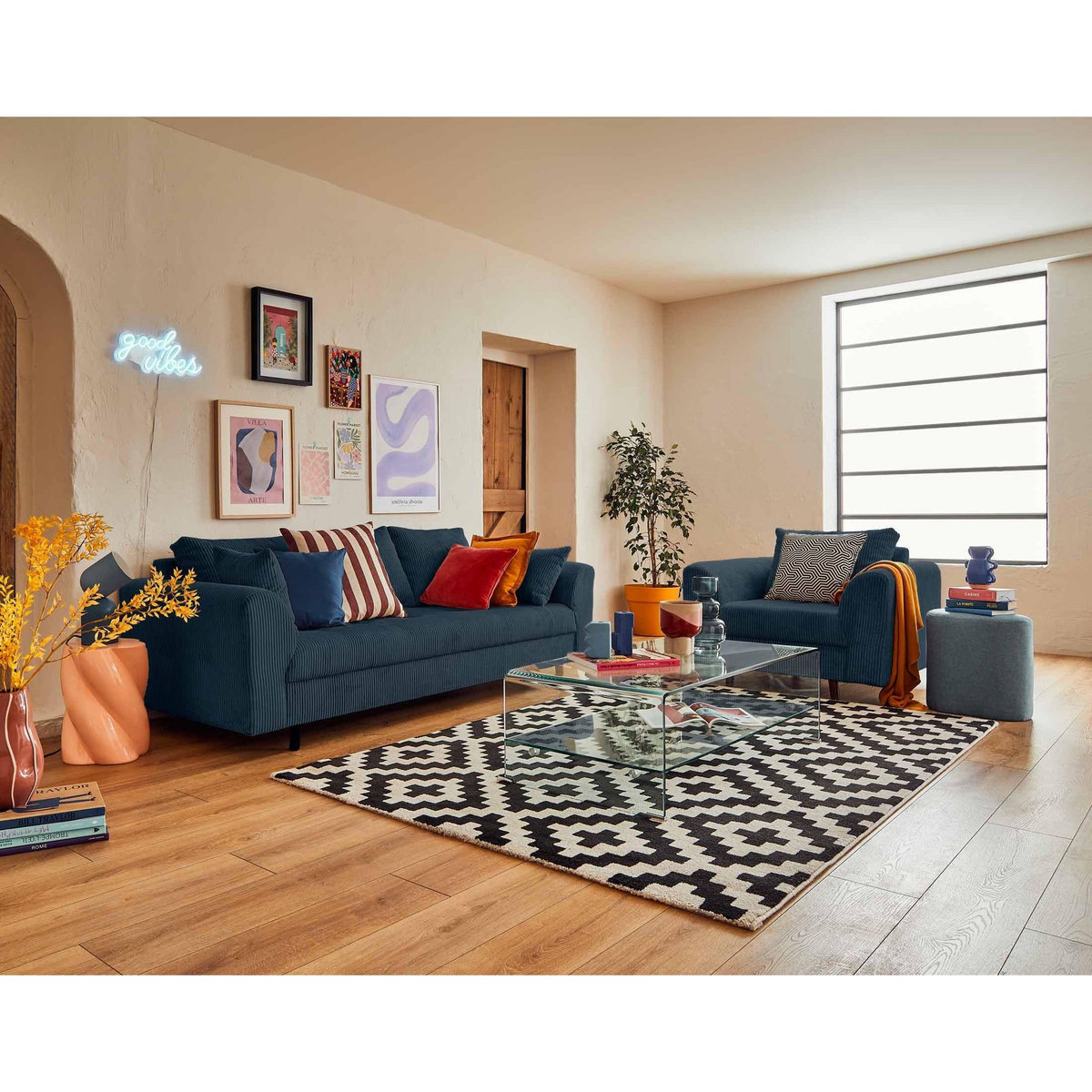 LISA DESIGN Rune - fauteuil - en velours côtelé