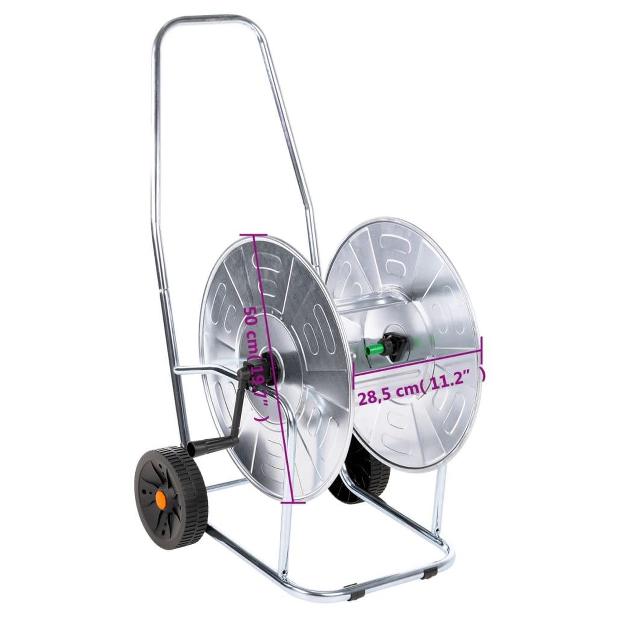 Voir la diapositive 6 : VIDAXL Chariot d'enrouleur pour tuyau de 80 m 3/4  acier