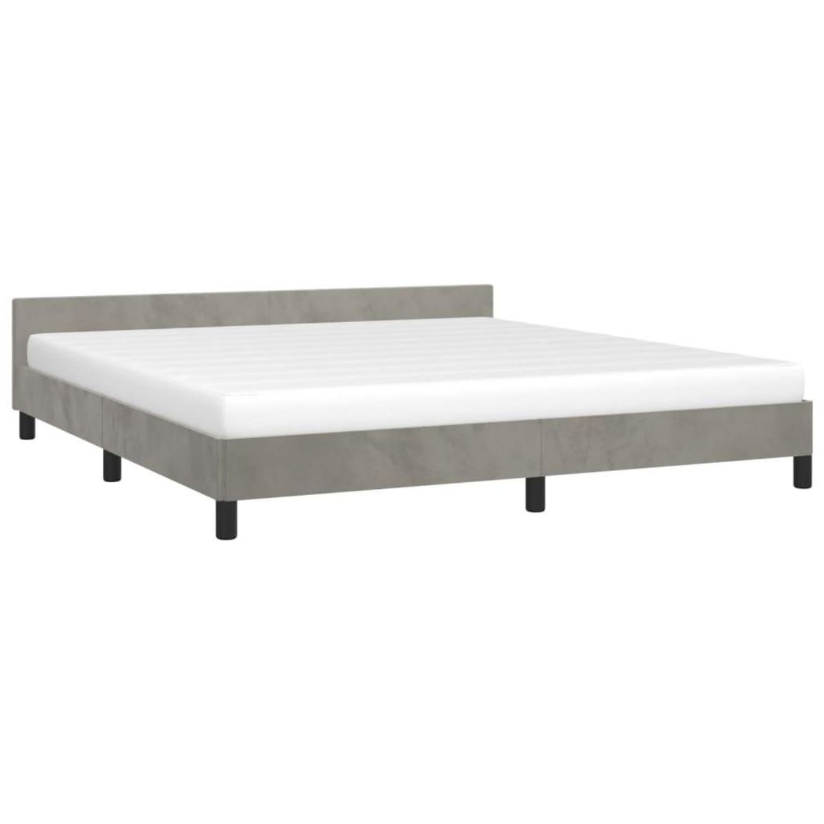 VIDAXL Cadre de lit sans matelas gris clair 160x200 cm velours