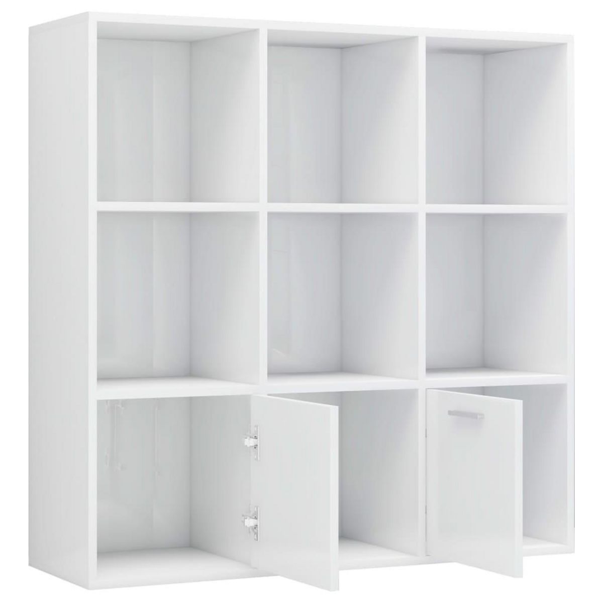 VIDAXL Bibliotheque Blanc brillant 98x30x98 cm Bois d'ingenierie