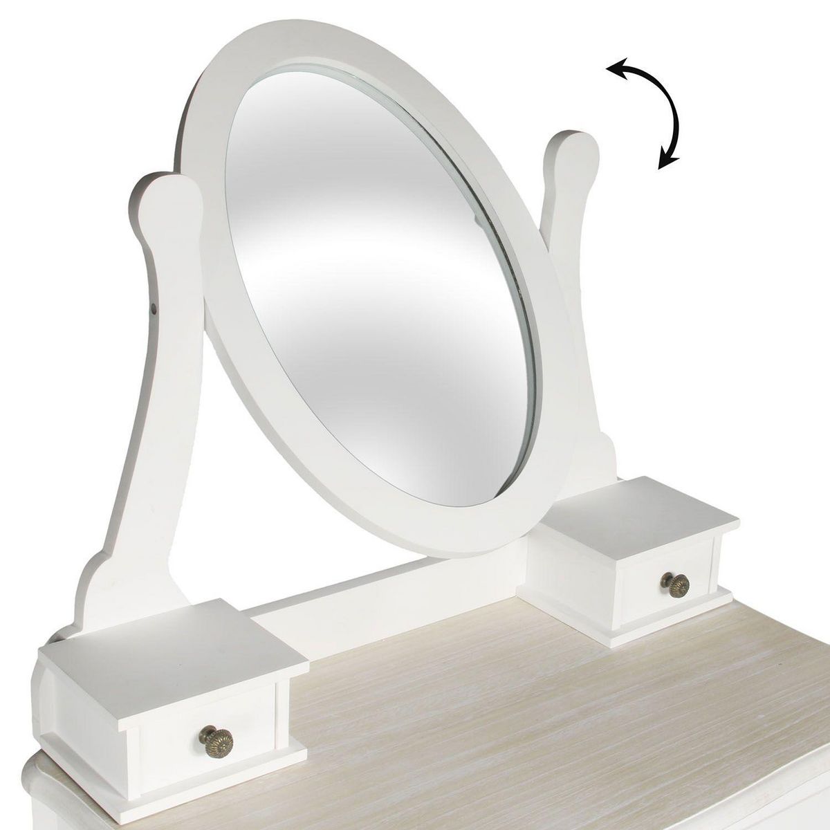 The Home Deco Factory Coiffeuse 3 tiroirs Victoria - Blanc