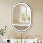 Voir la diapositive 4 : HOMCOM Miroir salle de bain LED design ovale 50 x 70 cm anti-buée dimmable tactile réglable verre trempé alu noir