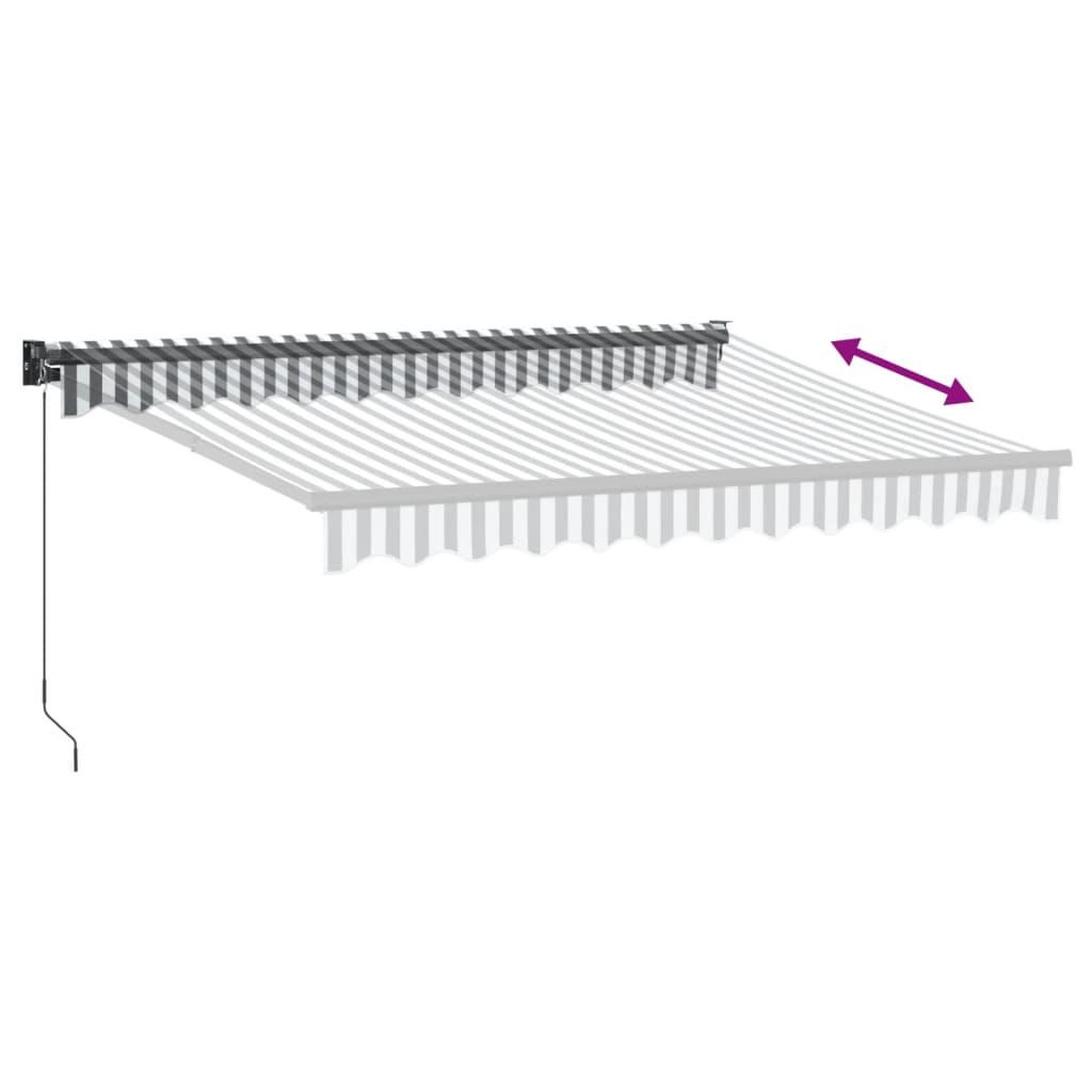 Voir la diapositive 5 : VIDAXL Auvent retractable anthracite/blanc 3x2,5 m tissu et aluminium