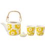 Voir la diapositive 2 : Paris Prix Théière & 2 tasses Design Fleurs  Fiesta Sud  16cm Jaune