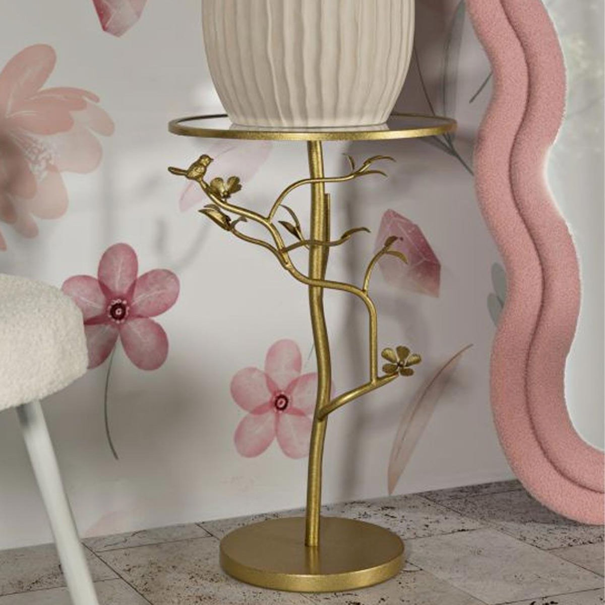 Paris Prix Table d'Appoint Design  Birds  60cm Or