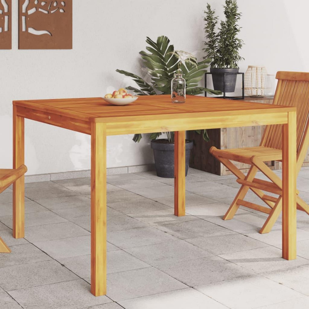 VIDAXL Table a manger de jardin 110x110x75 cm bois d'acacia massif