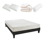 OLYMPE LITERIE OLYMPE LITERIE | Pack Prêt à dormir POSEIDON | Matelas Mémoire de forme + Sommier + Accessoires. Coloris disponibles : Blanc
