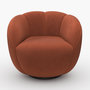 Voir la diapositive 5 : MAISON PAVANE Fauteuil pivotant en velours rouge brique-Ysé
