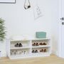 Voir la diapositive 3 : VIDAXL Armoire a chaussures Blanc 110x34x45 cm Bois de pin massif