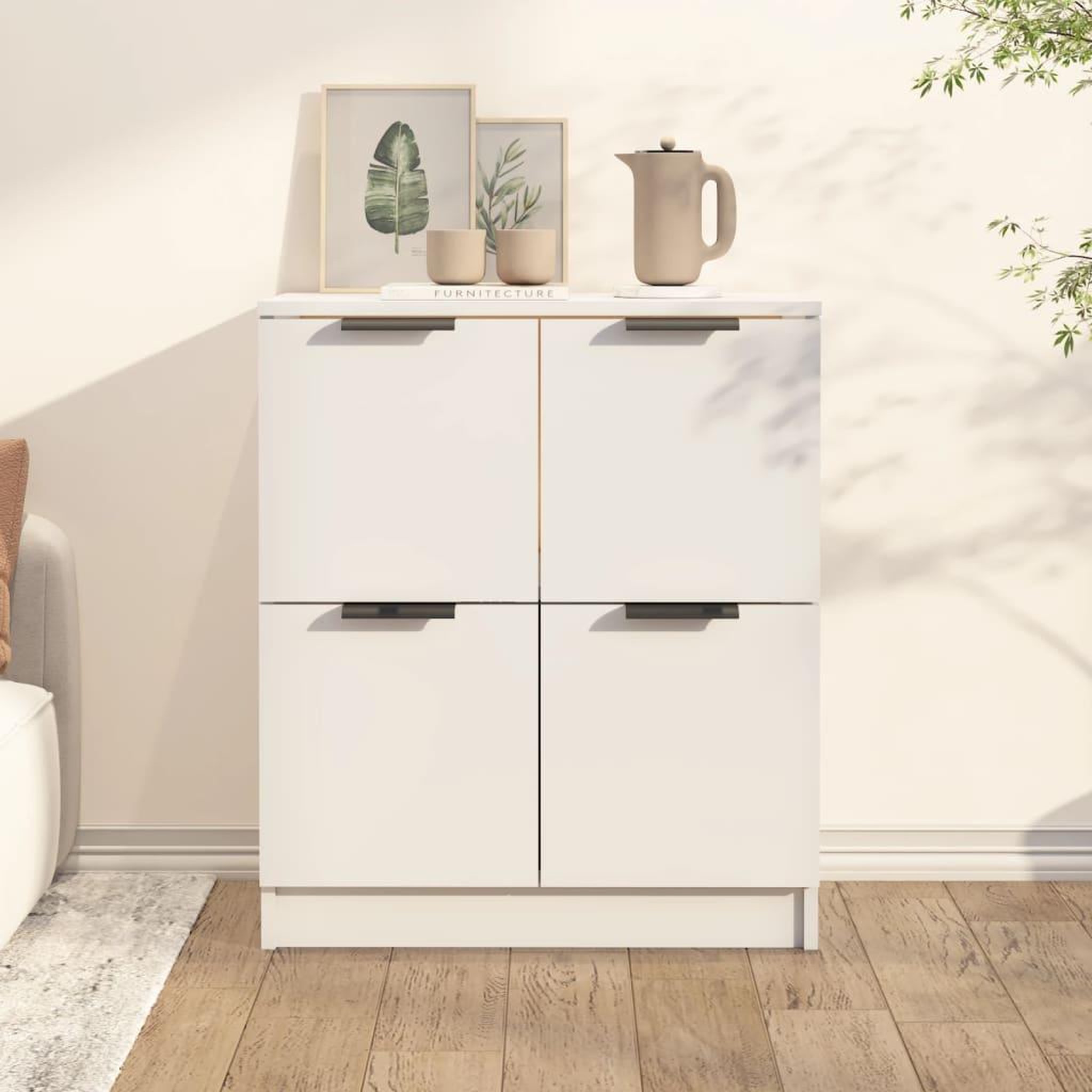 Voir la diapositive 1 : VIDAXL Buffet Blanc 60x30x70 cm Bois d'ingenierie