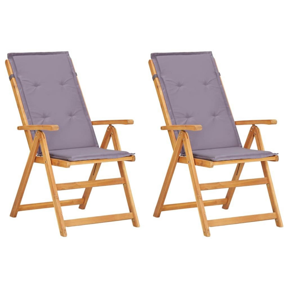 VIDAXL Chaises inclinables de jardin lot de 2 Bois solide d'acacia