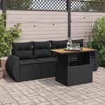 VIDAXL Salon de jardin 5 pcs avec coussins noir resine tressee