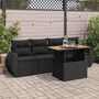 Voir la diapositive 1 : VIDAXL Salon de jardin 5 pcs avec coussins noir resine tressee
