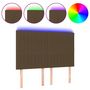 Voir la diapositive 2 : VIDAXL Tete de lit a LED Marron fonce 144x5x118/128 cm Tissu