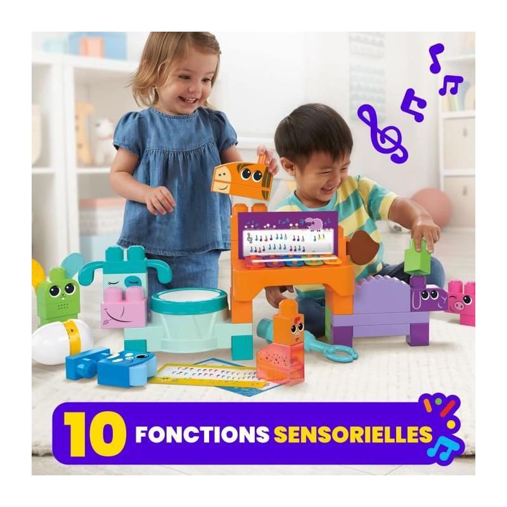 Voir la diapositive 6 : MEGA BLOKS Jouet Mega Bloks L'orchestre de la ferme interactif