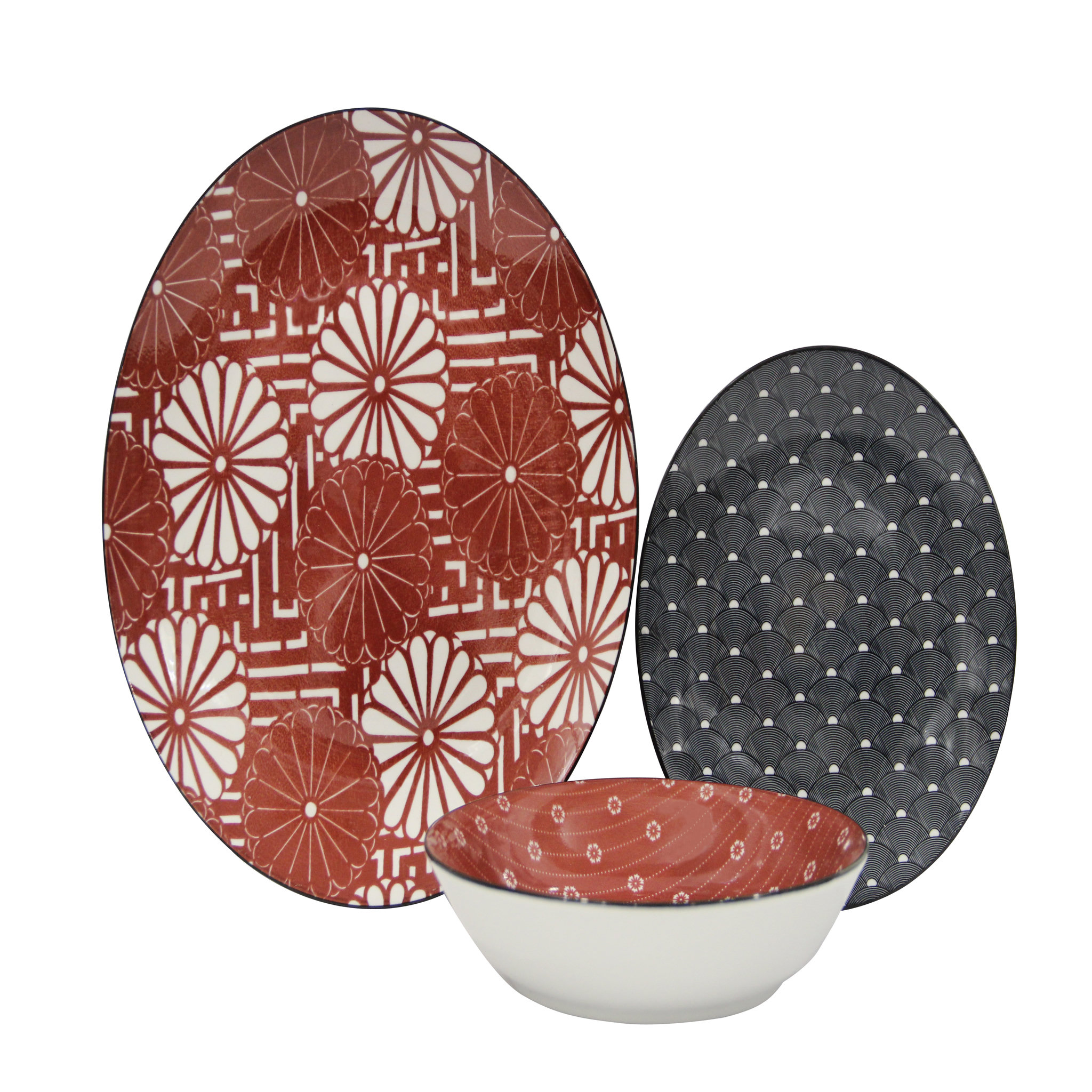 ACTUEL Service d'assiettes 18 pièces porcelaine 