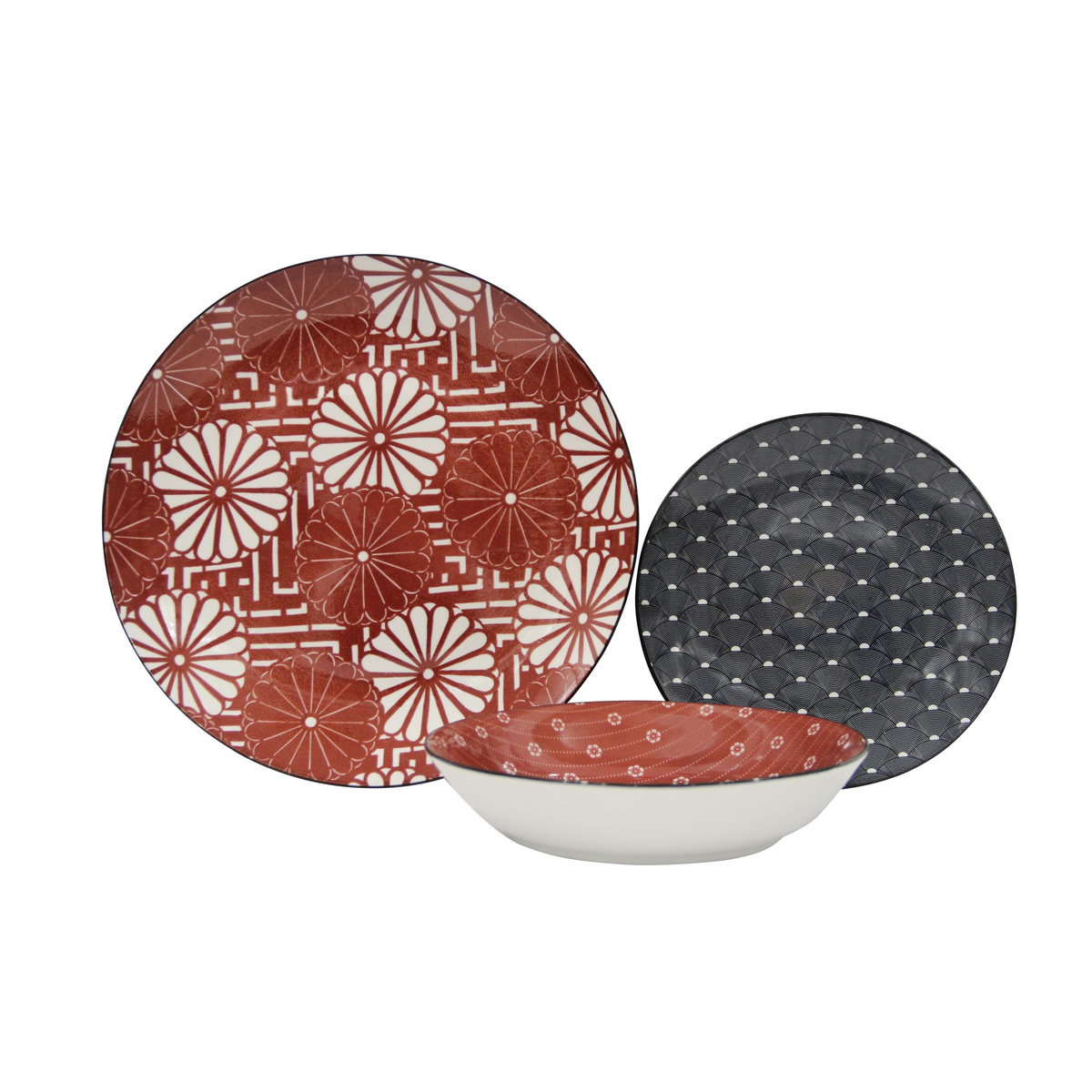 ACTUEL Service d'assiettes 18 pièces porcelaine 