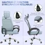 VINSETTO Chaise de bureau ergonomique - appui-tête réglable, soutien lombaire, hauteur réglable, pivotante - polyester bleu