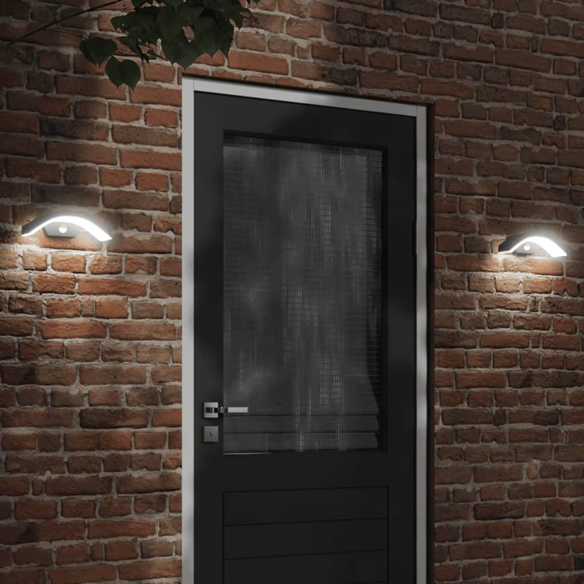 VIDAXL Appliques murales LED d'exterieur avec capteurs 2 pcs noir