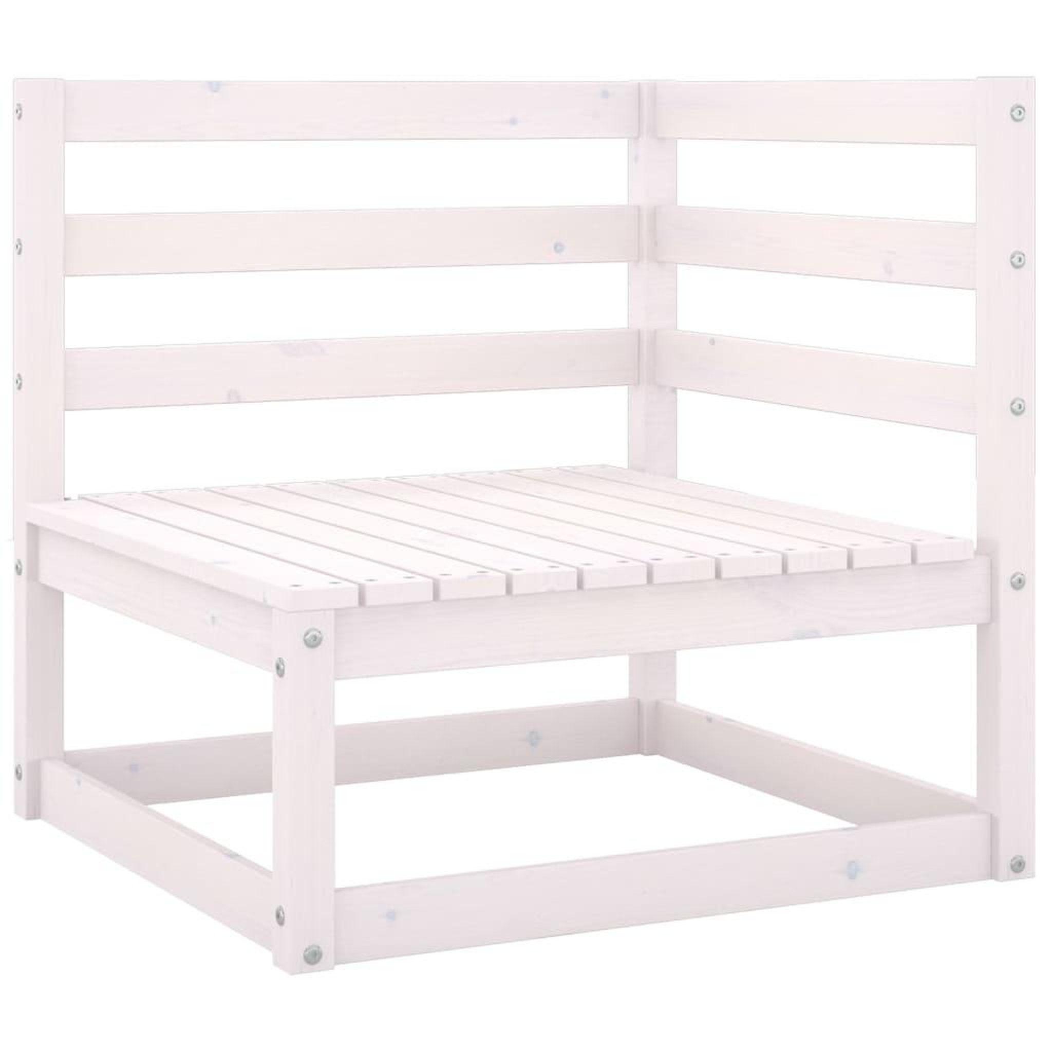 Voir la diapositive 4 : VIDAXL Salon de jardin 9 pcs Blanc Bois de pin massif